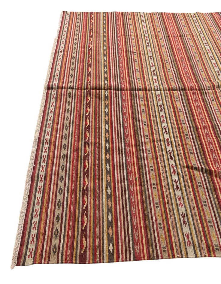 Detail image of  6' 8 x 9' 9  Hand Woven Kilim Fars Wool Rug