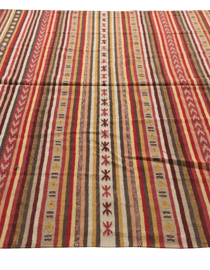 Detail image of  6' 8 x 9' 9  Hand Woven Kilim Fars Wool Rug