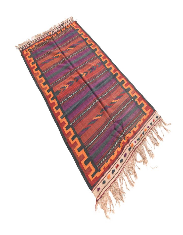 Detail image of  3' 8 x 6' 9  Hand Woven Kilim Fars Wool Rug