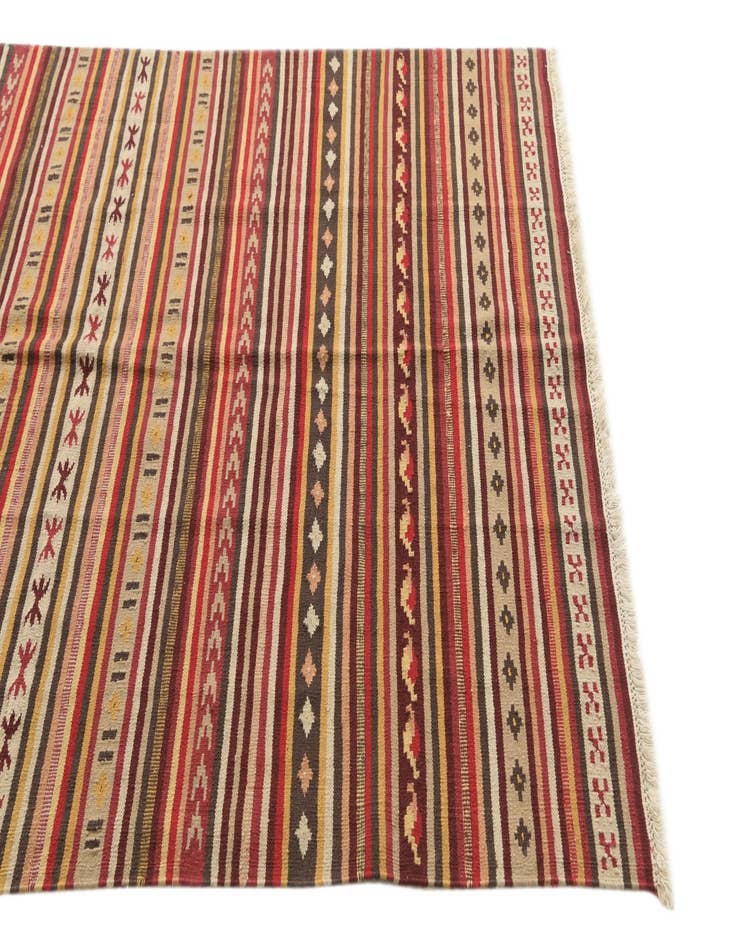 Detail image of  4' 8 x 6' 9  Hand Woven Kilim Fars Wool Rug