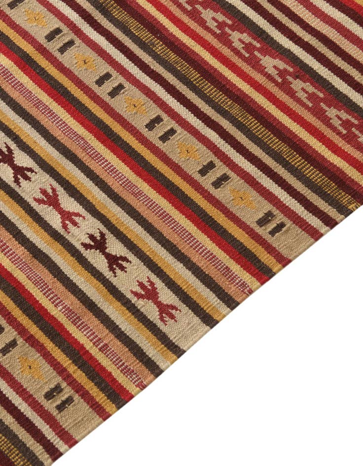 Detail image of  4' 8 x 6' 9  Hand Woven Kilim Fars Wool Rug