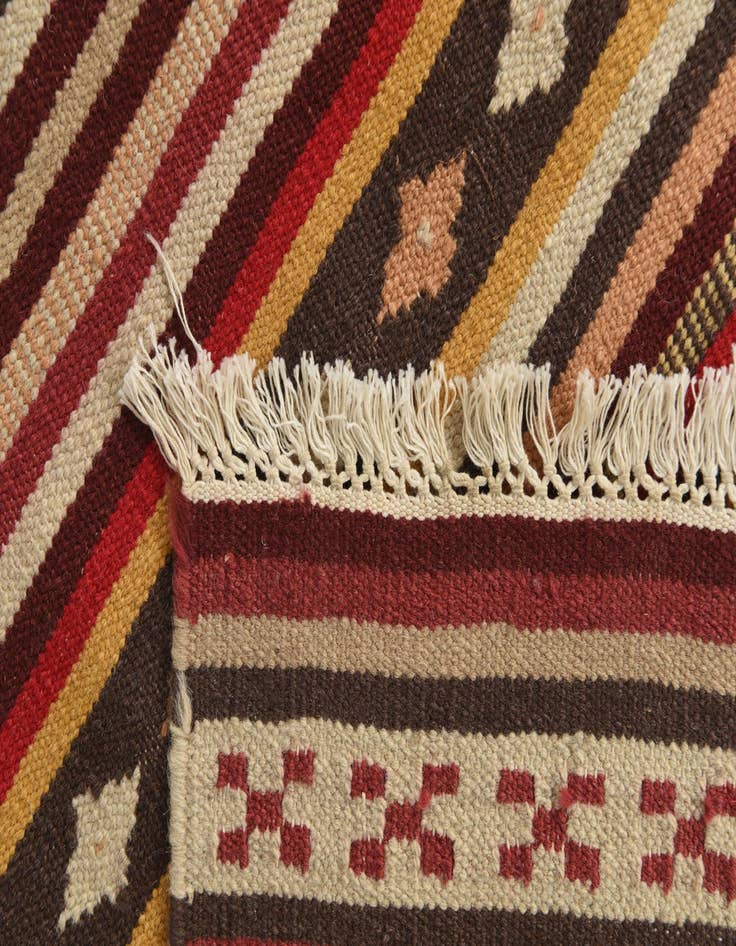 Detail image of  4' 8 x 6' 9  Hand Woven Kilim Fars Wool Rug