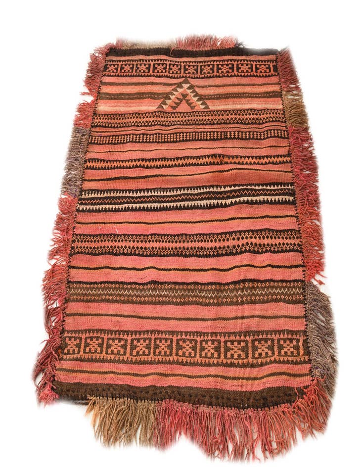 Detail image of  3' 4 x 4' 3  Hand Woven Kilim Fars Wool Rug