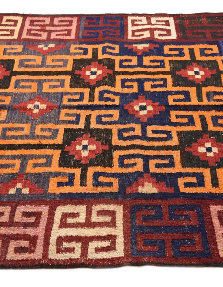 Detail image of 4' 5 x 7' 6 Hand Woven Kilim Fars Wool Rug
