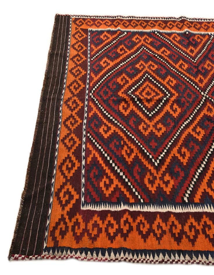 Detail image of  6' 6 x 11'  Hand Woven Kilim Fars Wool Rug