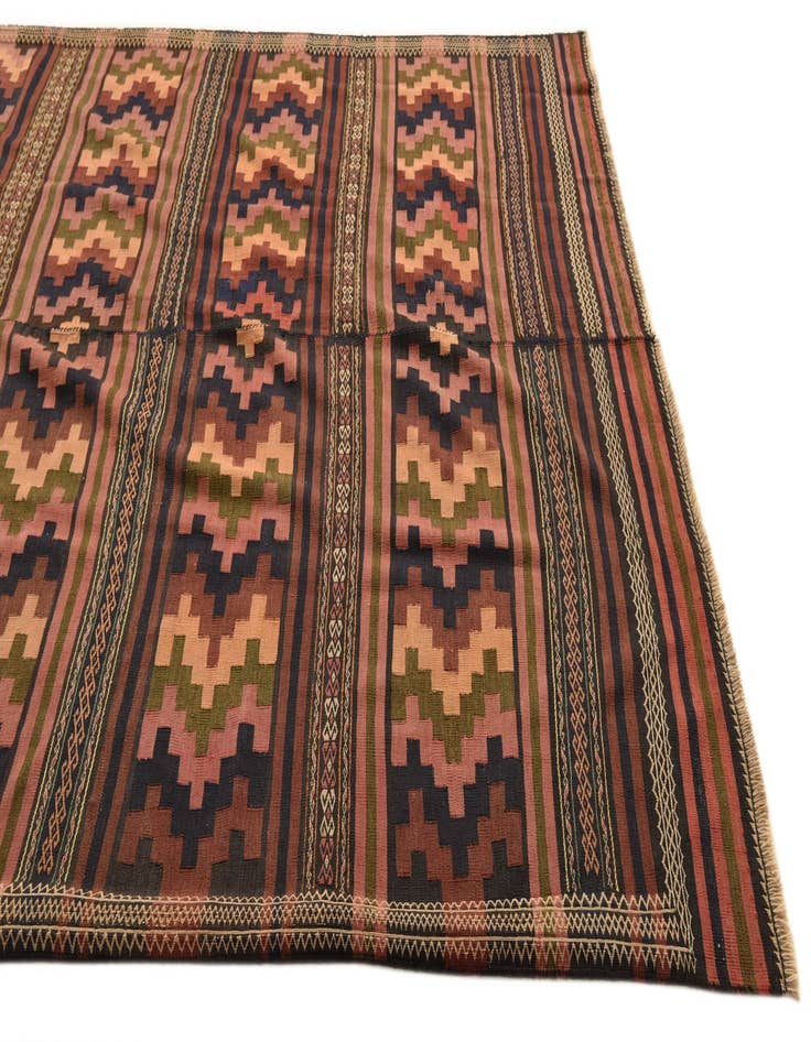 Detail image of  6' 10 x 13' 6  Hand Woven Kilim Fars Wool Rug