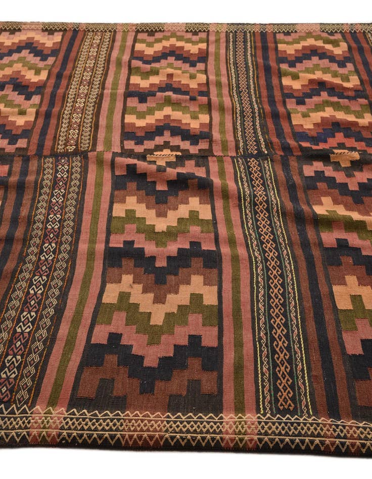 Detail image of  6' 10 x 13' 6  Hand Woven Kilim Fars Wool Rug
