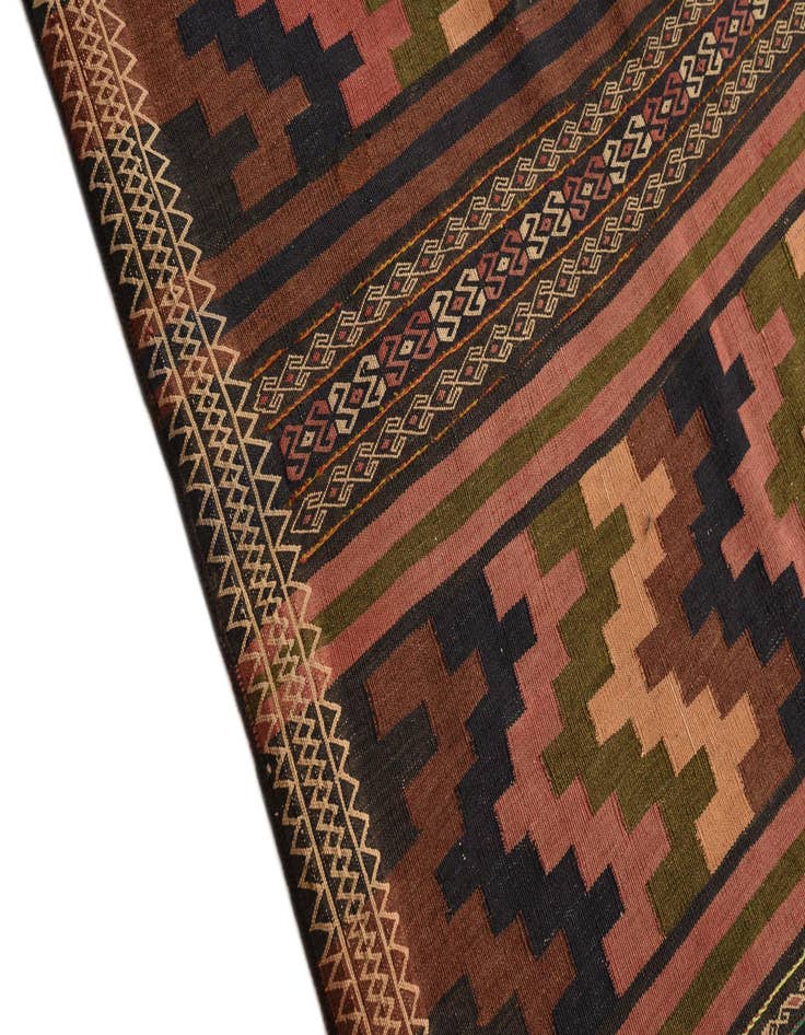 Detail image of  6' 10 x 13' 6  Hand Woven Kilim Fars Wool Rug