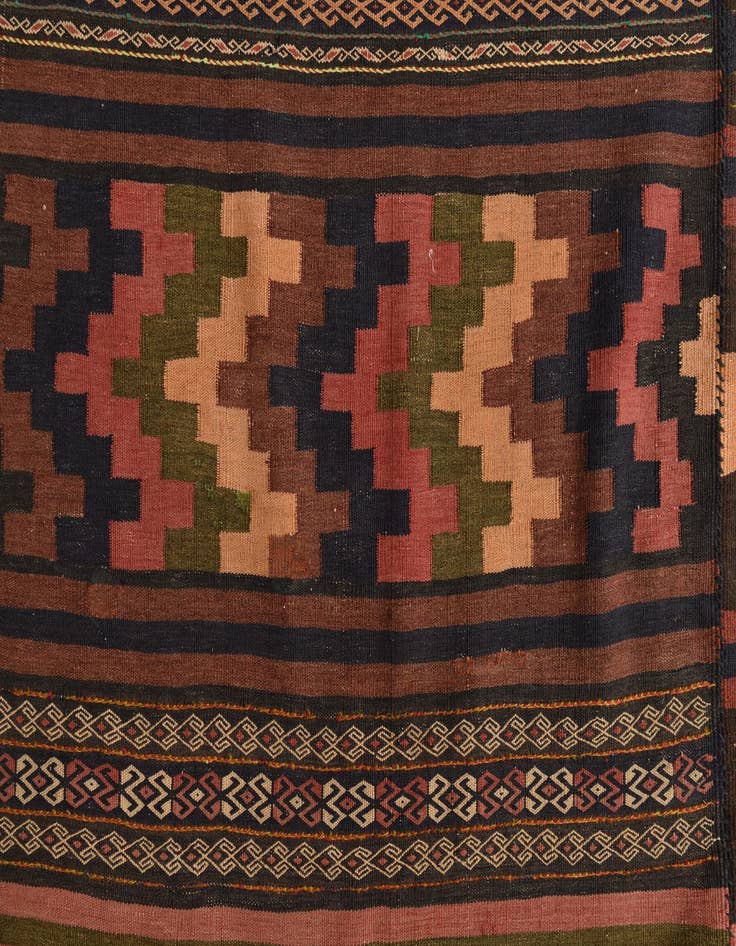 Detail image of  6' 10 x 13' 6  Hand Woven Kilim Fars Wool Rug