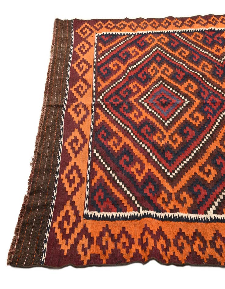 Detail image of  6' 2 x 10' 9  Hand Woven Kilim Fars Wool Rug