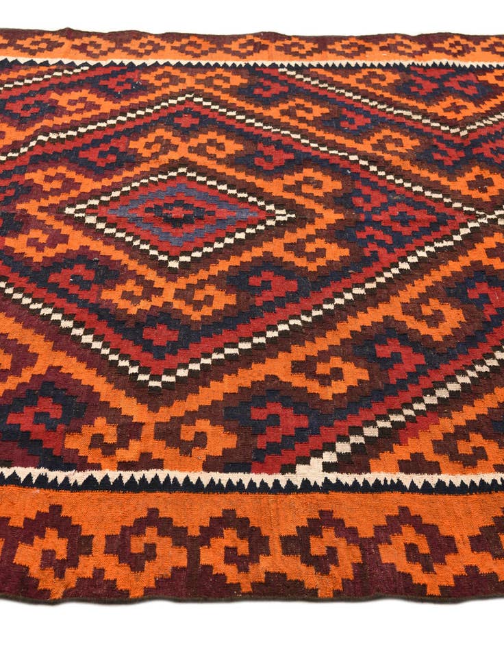 Detail image of  6' 2 x 10' 9  Hand Woven Kilim Fars Wool Rug