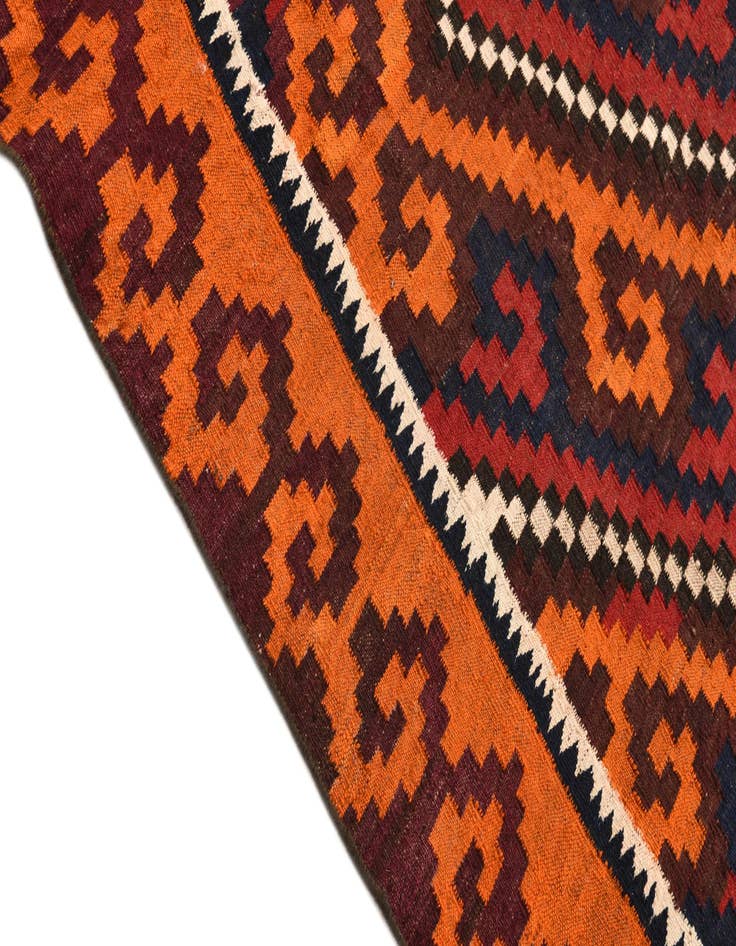 Detail image of  6' 2 x 10' 9  Hand Woven Kilim Fars Wool Rug