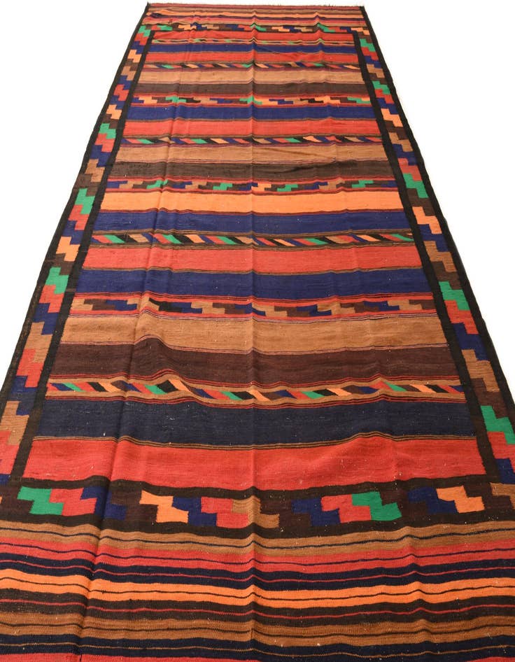 Detail image of  7' 5 x 13' 3  Hand Woven Kilim Fars Wool Rug