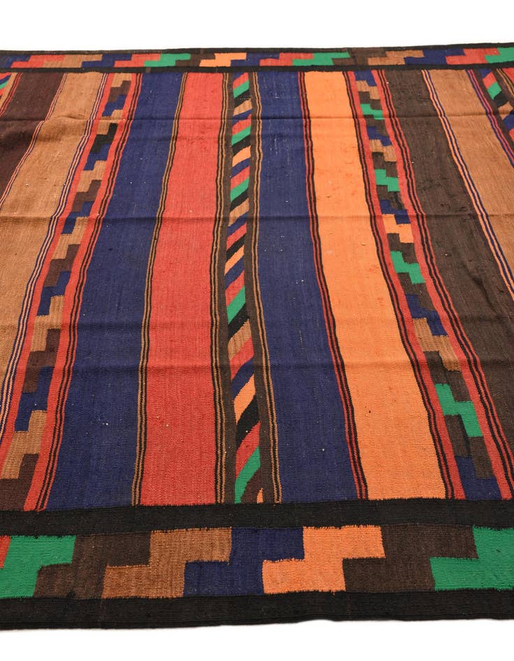 Detail image of  7' 5 x 13' 3  Hand Woven Kilim Fars Wool Rug