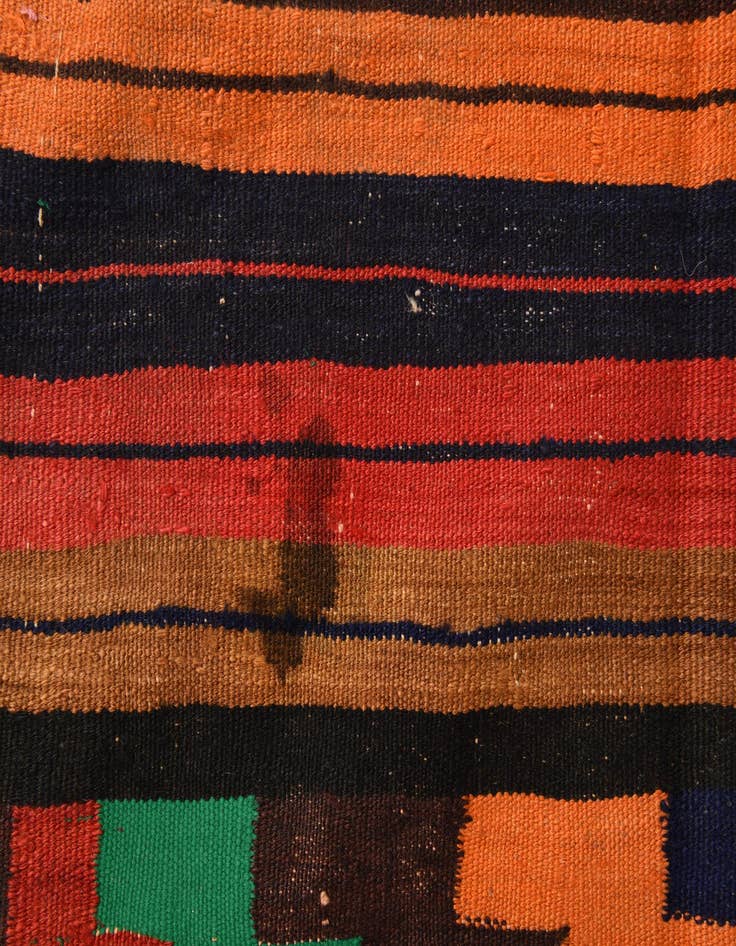 Detail image of  7' 5 x 13' 3  Hand Woven Kilim Fars Wool Rug