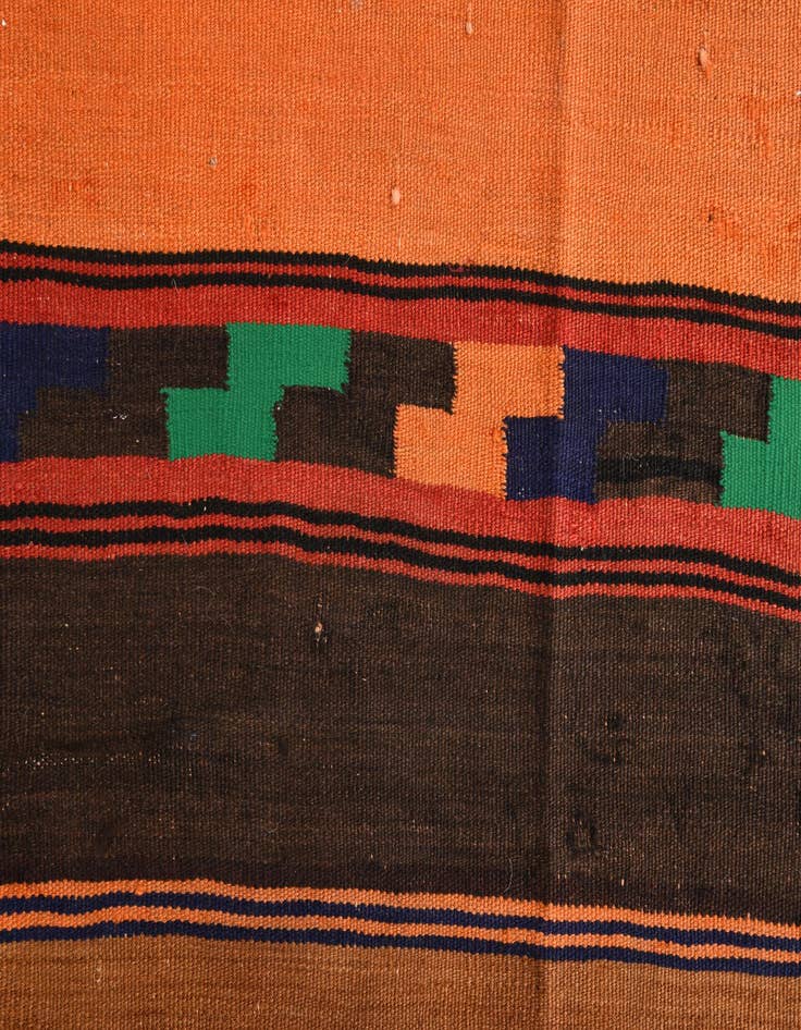 Detail image of  7' 5 x 13' 3  Hand Woven Kilim Fars Wool Rug