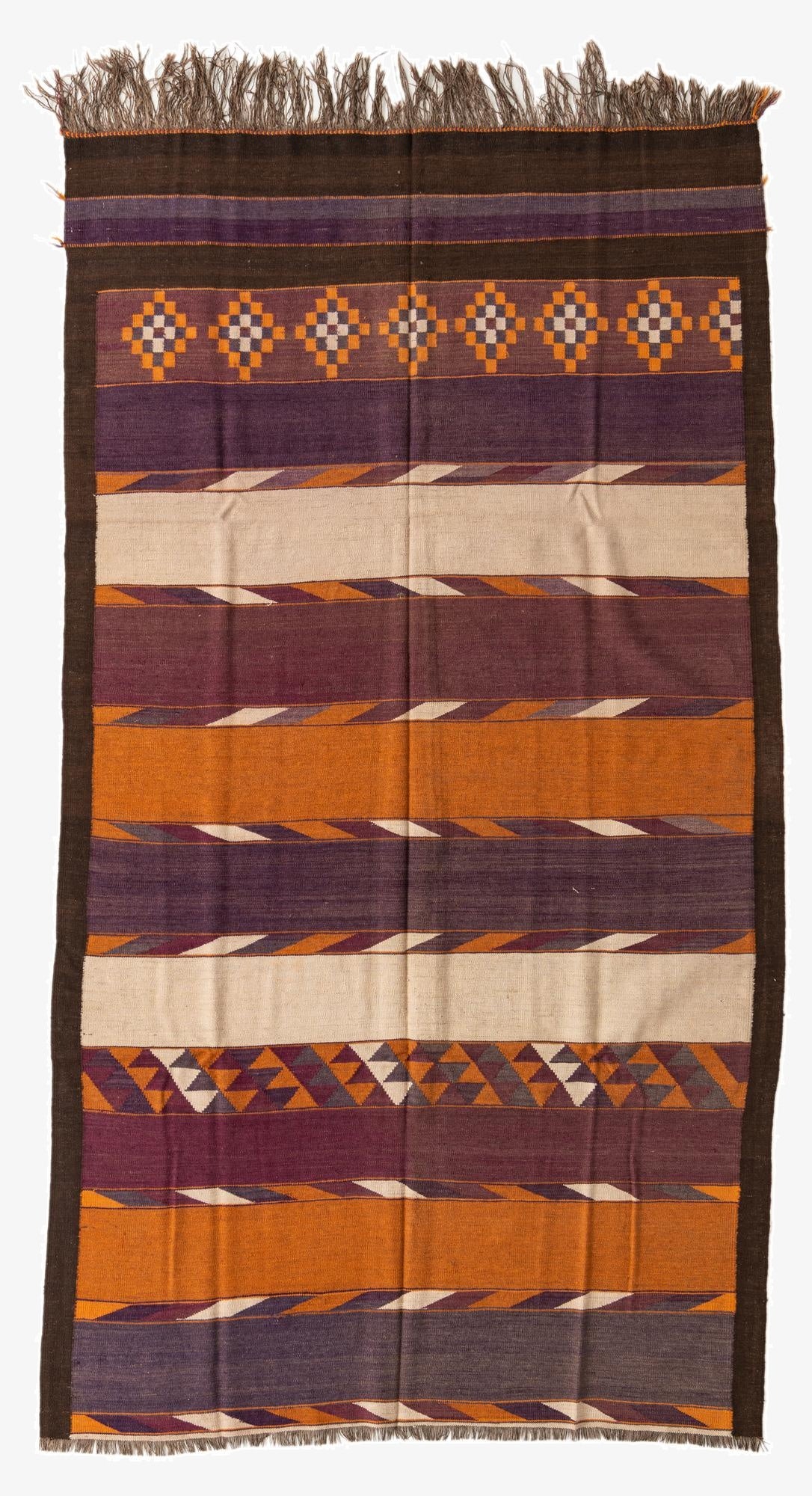  5' 4 x 9' 5  Hand Woven Kilim Fars Wool Rug