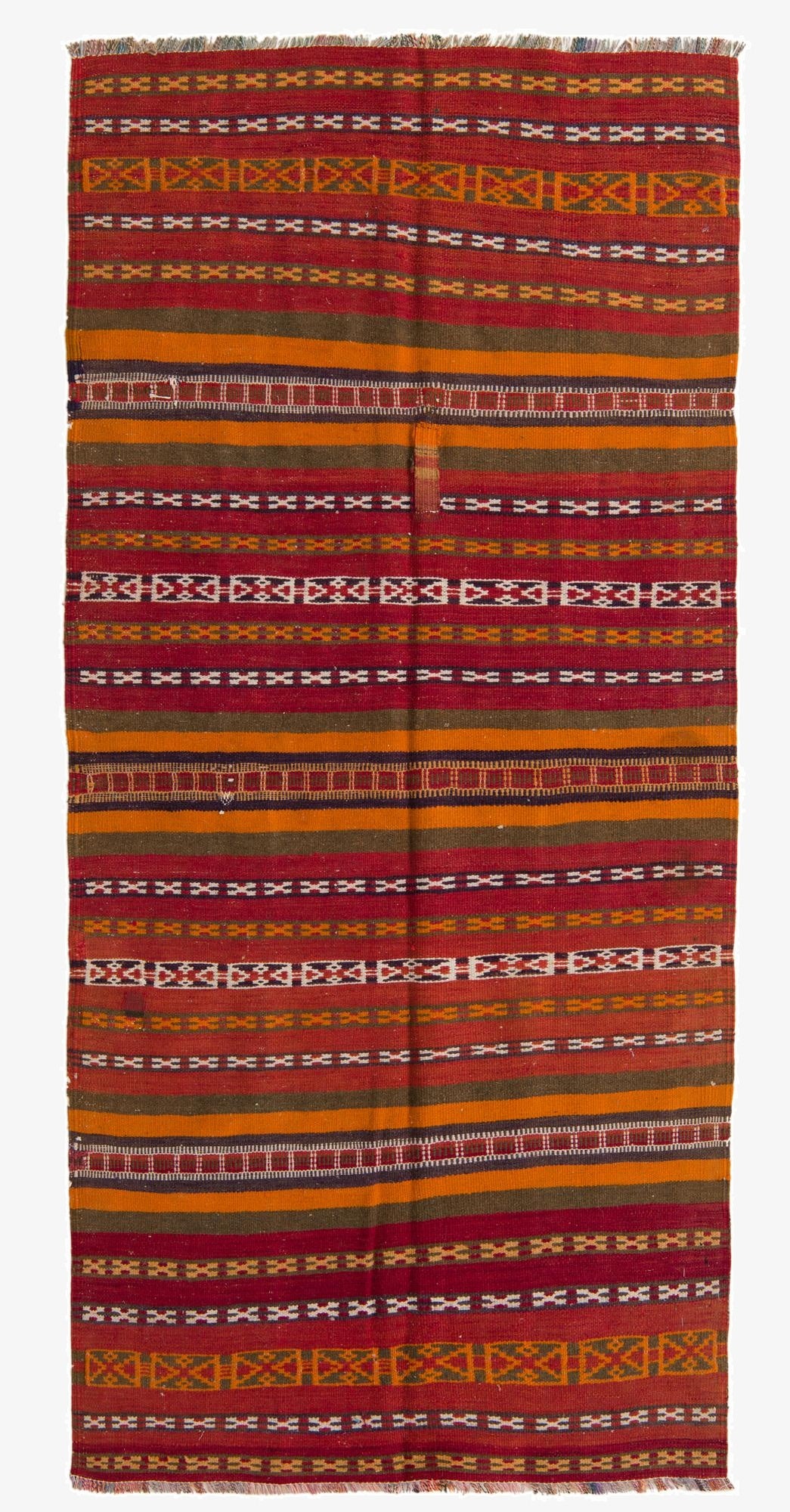  4' 11 x 7' 8  Hand Woven Kilim Fars Wool Rug