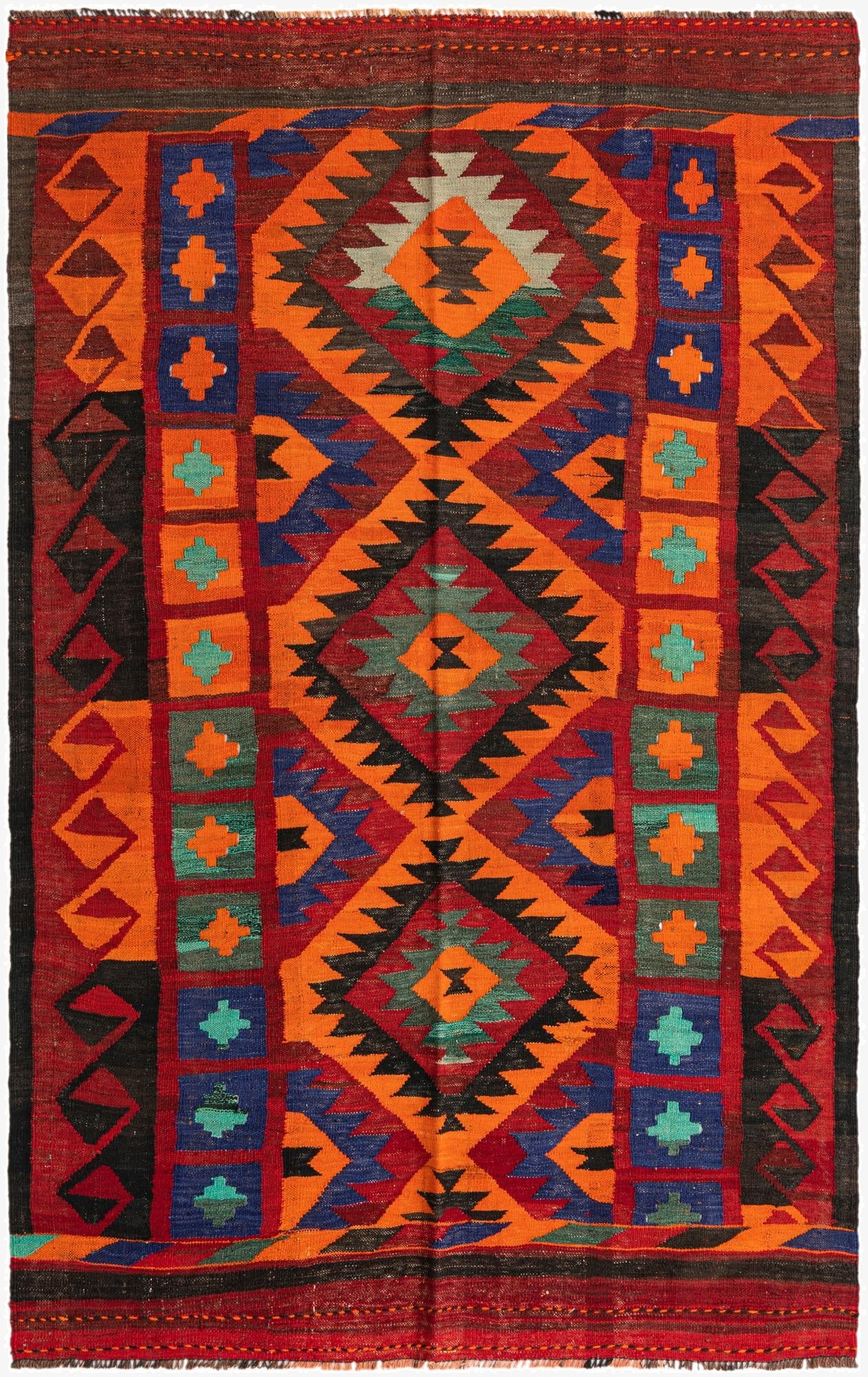  5' 5 x 8' 7  Hand Woven Kilim Fars Wool Rug