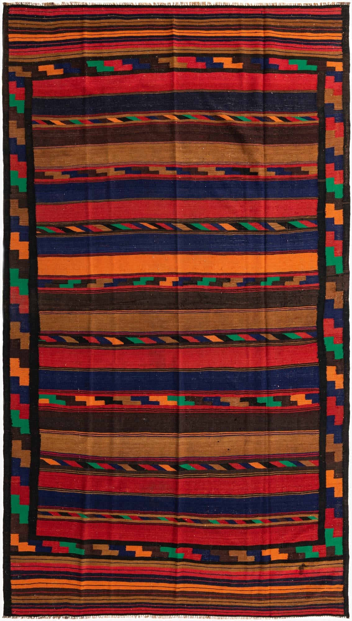  7' 5 x 13' 3  Hand Woven Kilim Fars Wool Rug