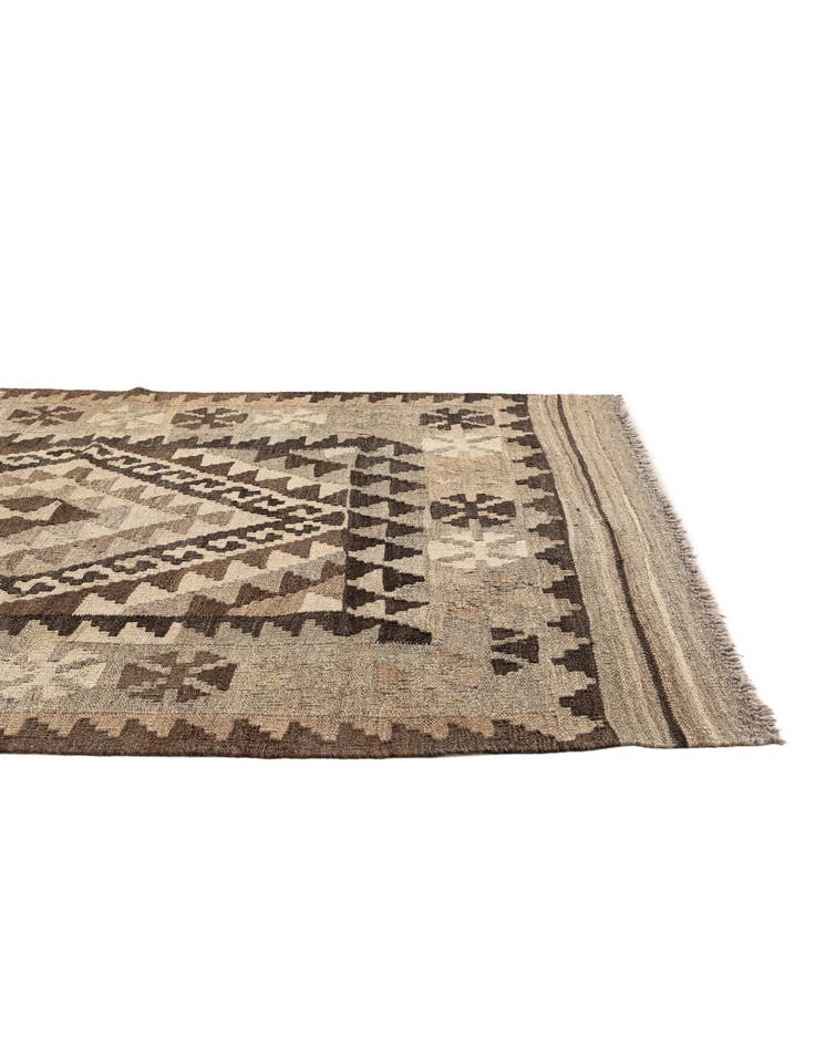 Detail image of  3' 2 x 4' 9  Hand Woven Kilim Maymana Wool Rug