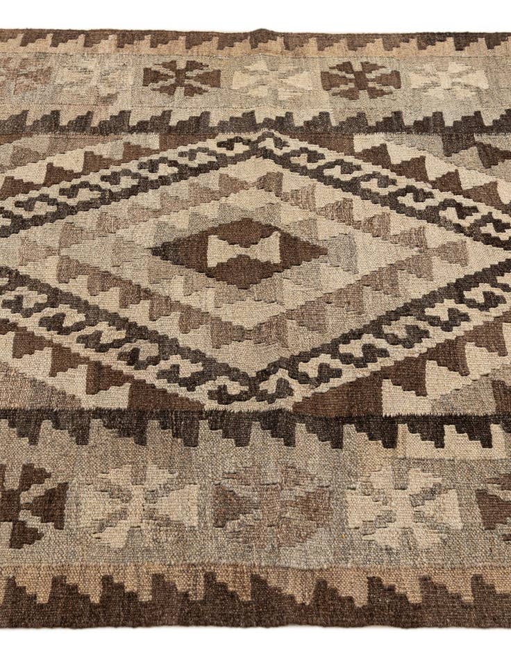 Detail image of  3' 2 x 4' 9  Hand Woven Kilim Maymana Wool Rug