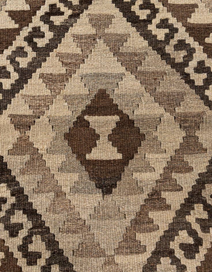 Detail image of  3' 2 x 4' 9  Hand Woven Kilim Maymana Wool Rug