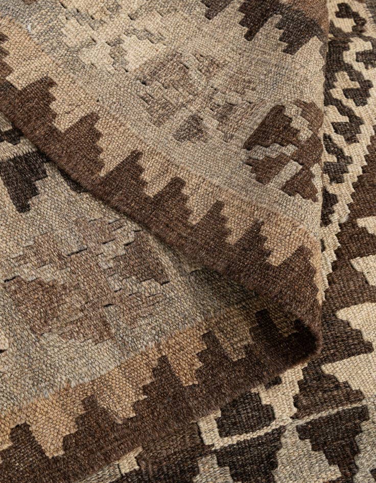 Detail image of  3' 2 x 4' 9  Hand Woven Kilim Maymana Wool Rug