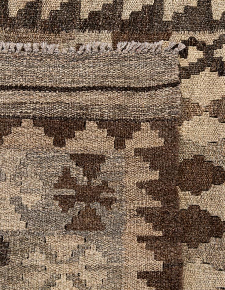 Detail image of  3' 2 x 4' 9  Hand Woven Kilim Maymana Wool Rug