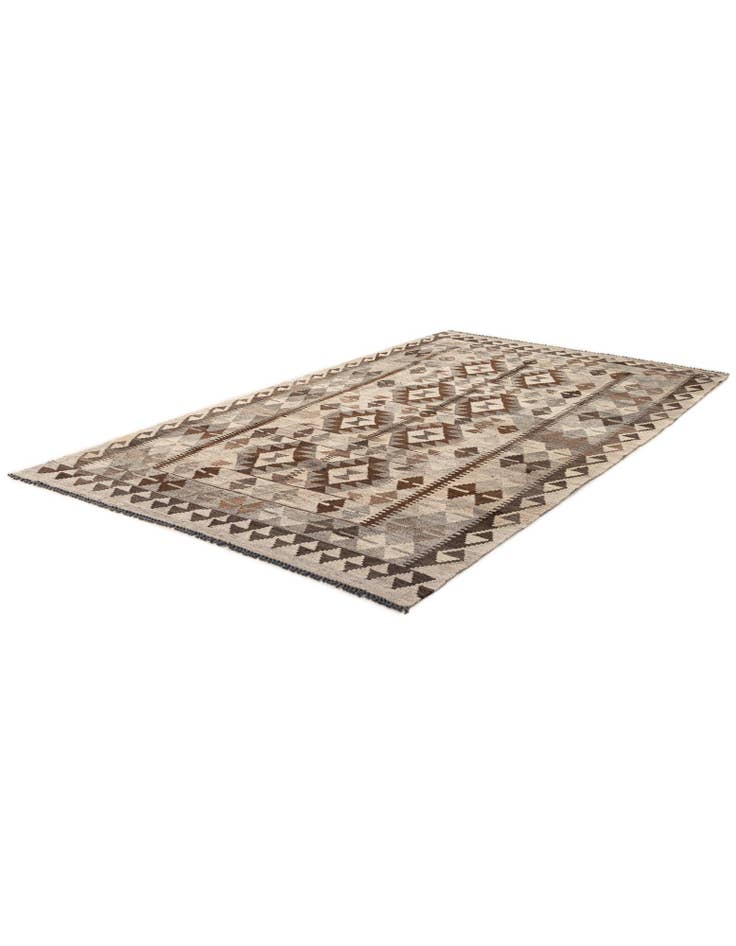 Detail image of  4' 5 x 7' 3  Hand Woven Kilim Maymana Wool Rug