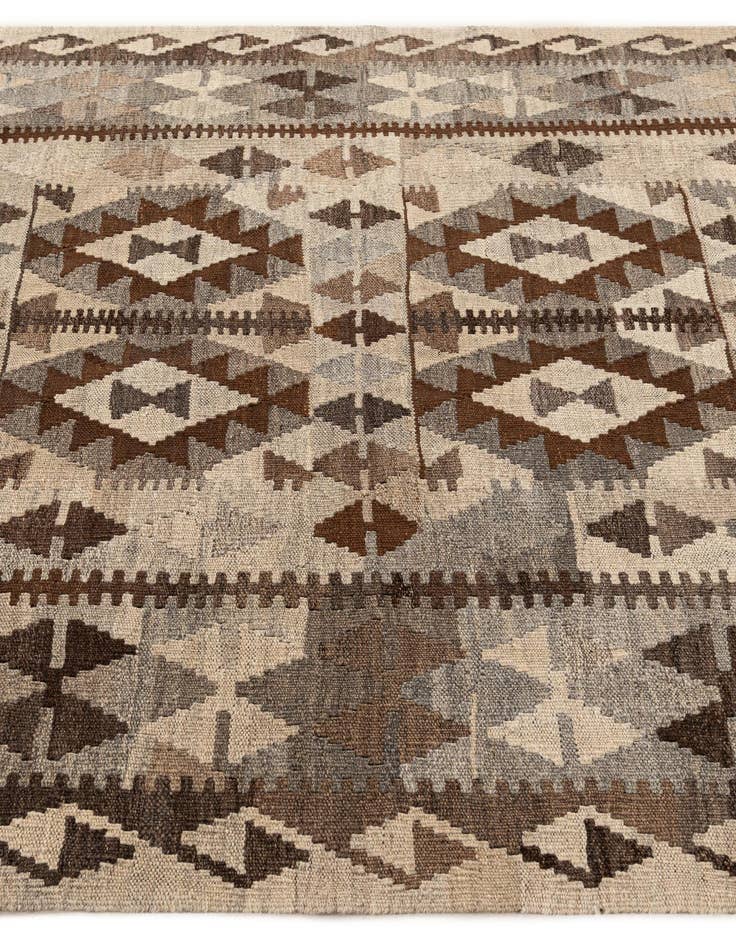 Detail image of  4' 5 x 7' 3  Hand Woven Kilim Maymana Wool Rug