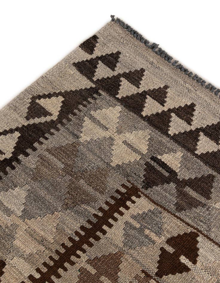 Detail image of  4' 5 x 7' 3  Hand Woven Kilim Maymana Wool Rug