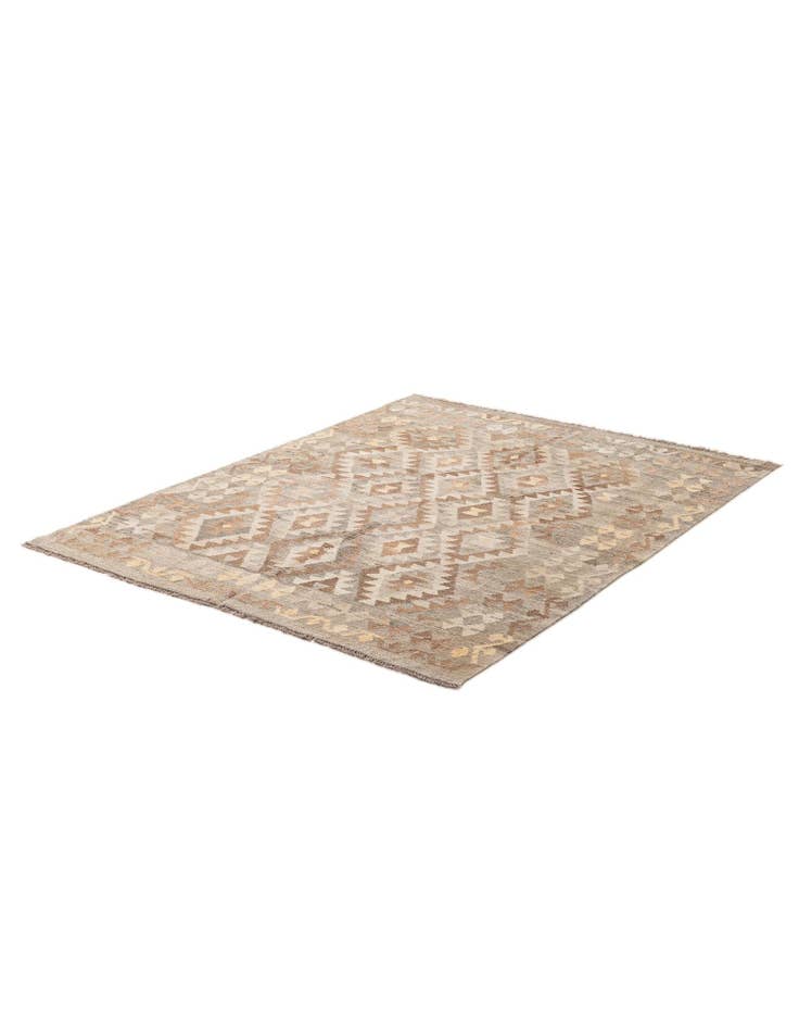 Detail image of  5' 2 x 6' 6  Hand Woven Kilim Maymana Wool Rug