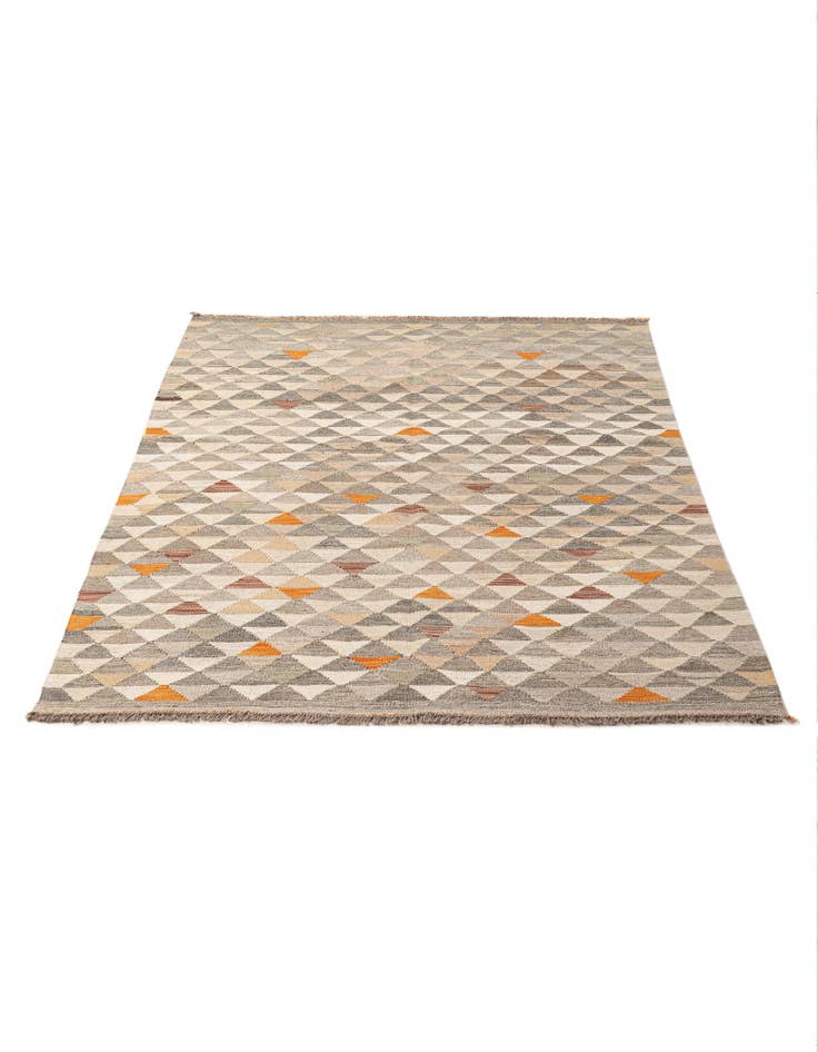 Detail image of  5' x 6' 8  Hand Woven Kilim Maymana Wool Rug