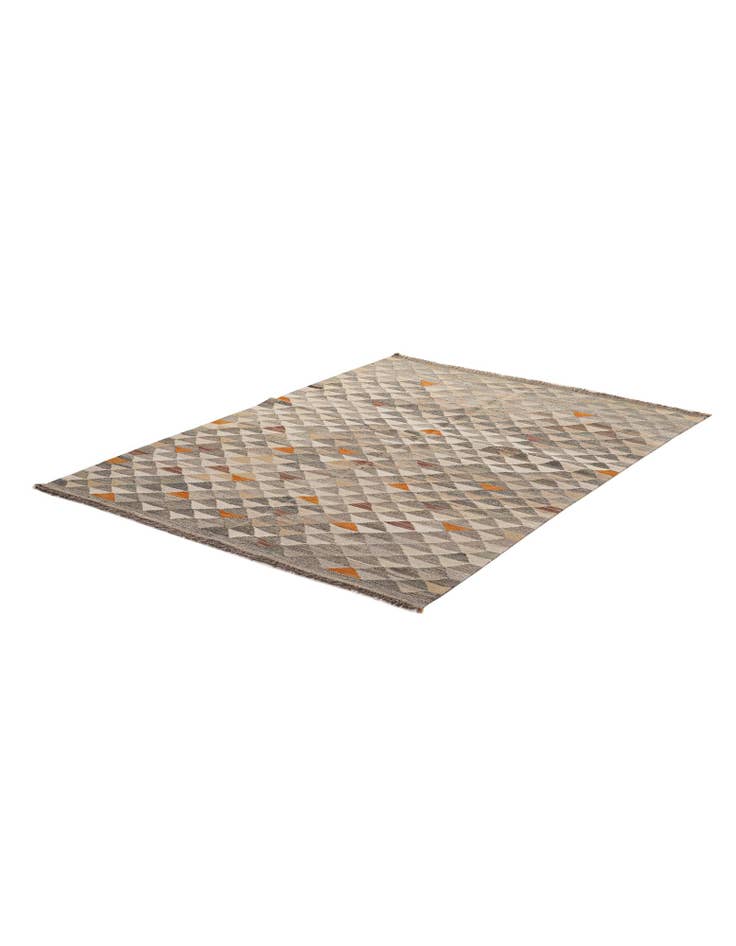 Detail image of  5' x 6' 8  Hand Woven Kilim Maymana Wool Rug