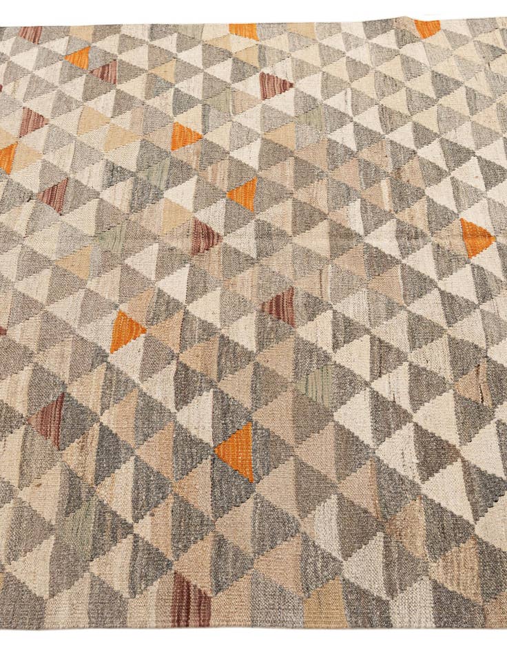 Detail image of  5' x 6' 8  Hand Woven Kilim Maymana Wool Rug