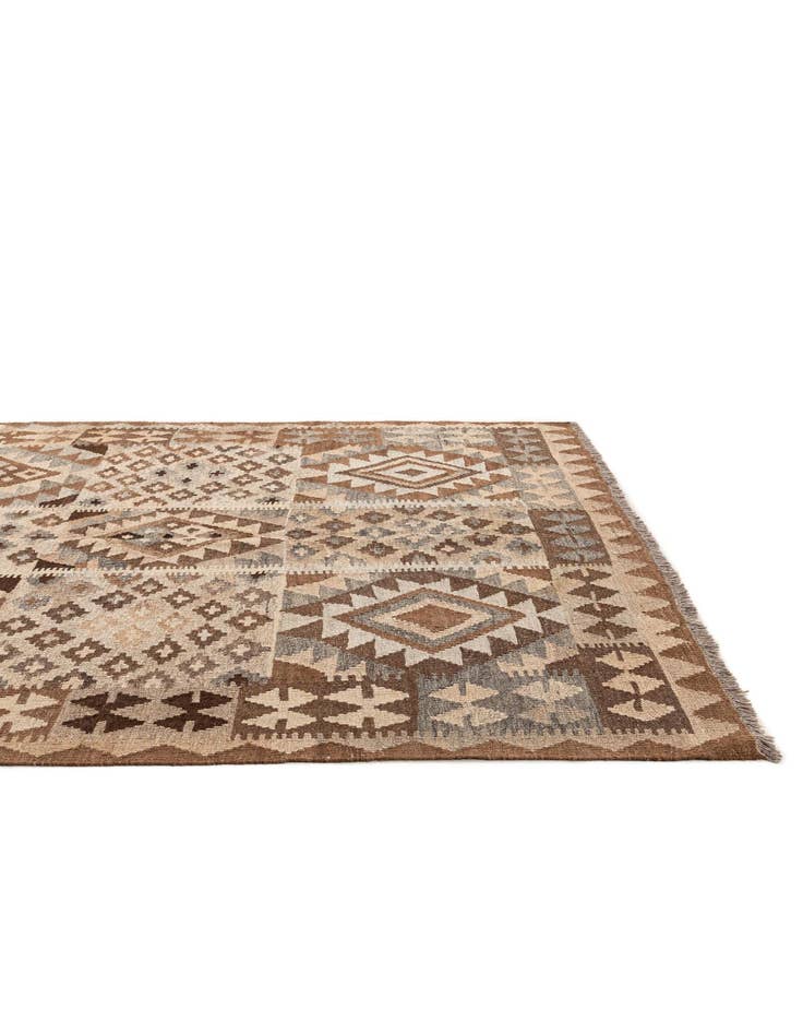 Detail image of  5' x 6' 6  Hand Woven Kilim Maymana Wool Rug