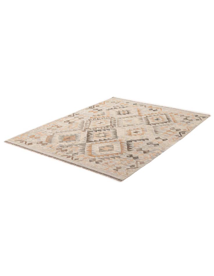 Detail image of  5' x 6' 10  Hand Woven Kilim Maymana Wool Rug