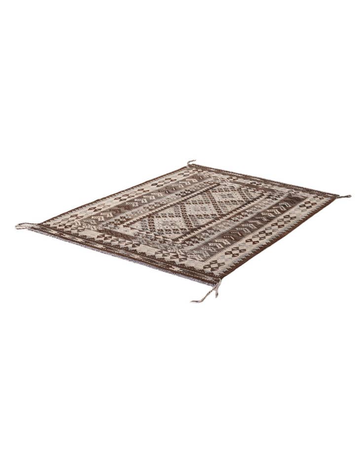 Detail image of  5' x 6' 7  Hand Woven Kilim Maymana Wool Rug