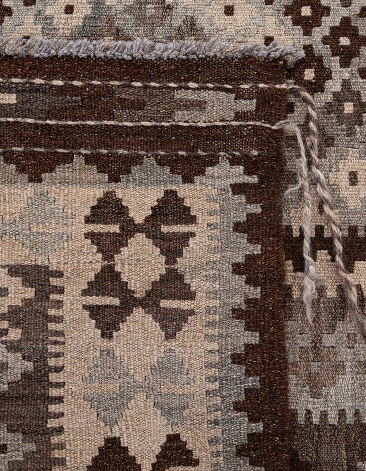 Detail image of  5' x 6' 7  Hand Woven Kilim Maymana Wool Rug