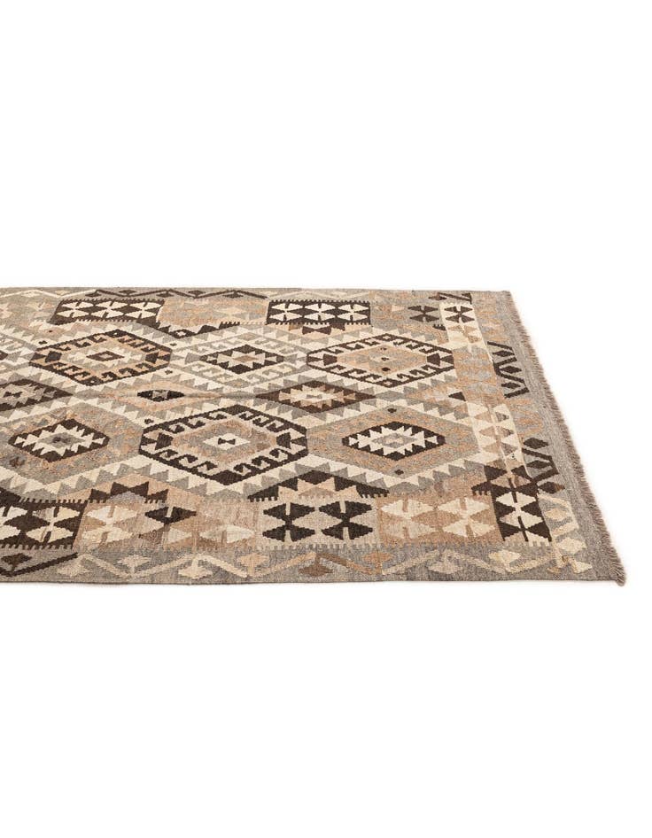 Detail image of  5' 2 x 6' 7  Hand Woven Kilim Maymana Wool Rug