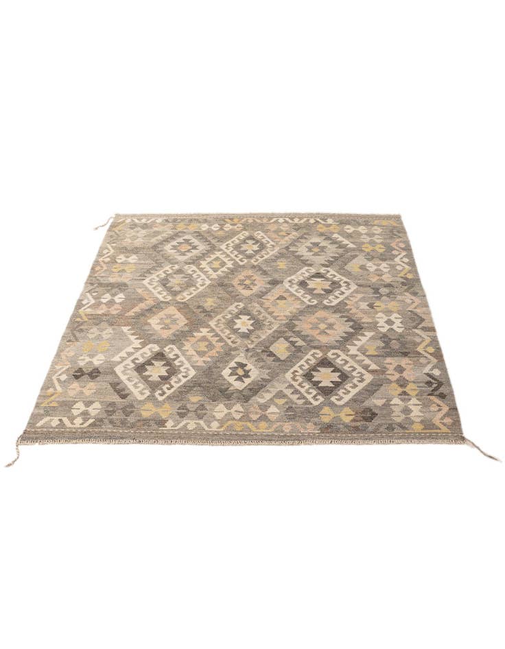 Detail image of  5' 4 x 6' 8  Hand Woven Kilim Maymana Wool Rug