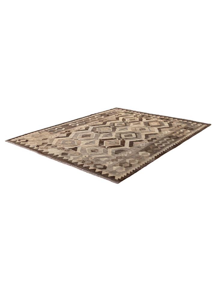 Detail image of  5' 3 x 6' 8  Hand Woven Kilim Maymana Wool Rug