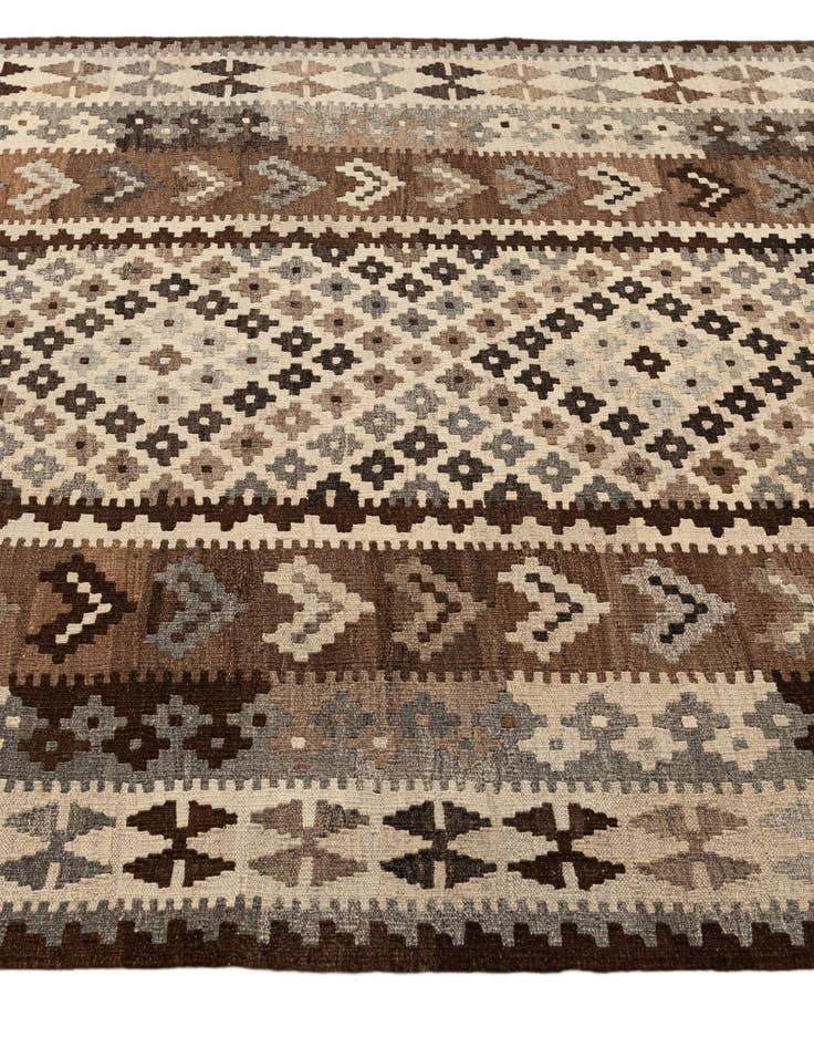 Detail image of  5' 4 x 6' 9  Hand Woven Kilim Maymana Wool Rug