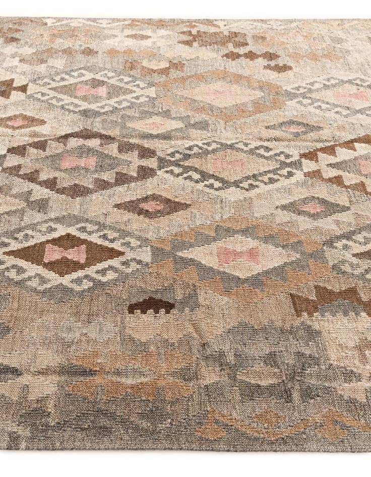 Detail image of  5' 9 x 8'  Hand Woven Kilim Maymana Wool Rug