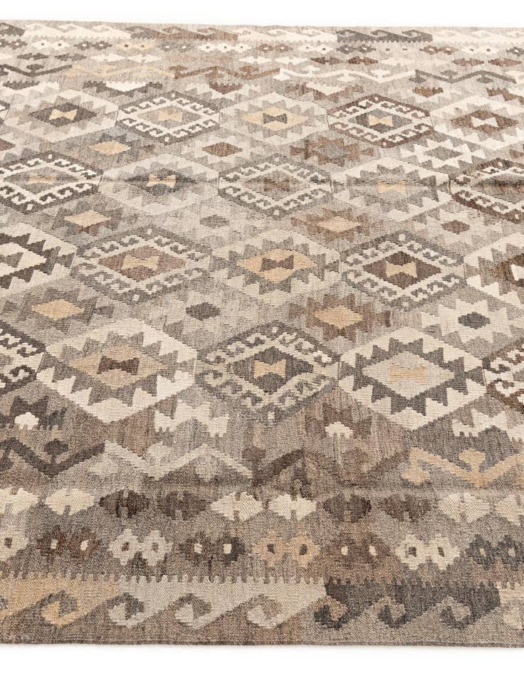 Detail image of  6' 1 x 8' 1  Hand Woven Kilim Maymana Wool Rug