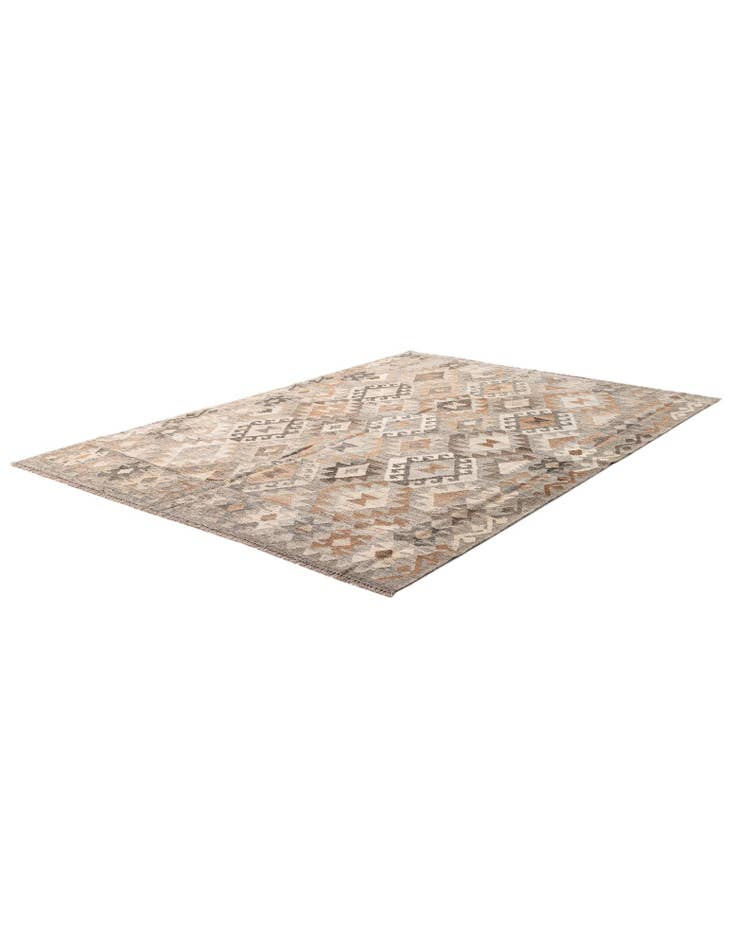 Detail image of  5' 9 x 8' 4  Hand Woven Kilim Maymana Wool Rug