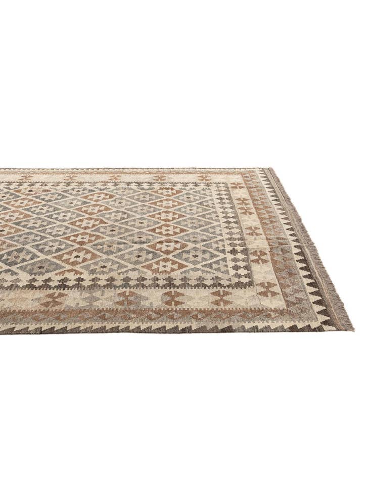 Detail image of  6' 9 x 9' 10  Hand Woven Kilim Maymana Wool Rug