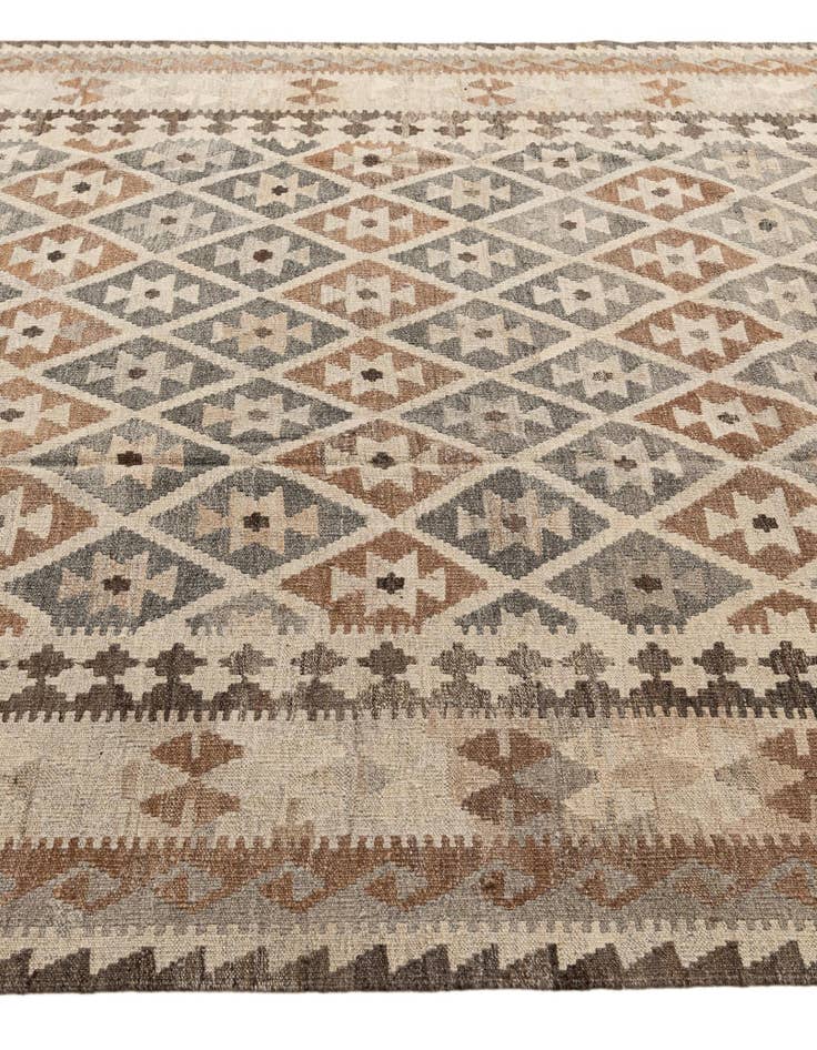 Detail image of  6' 9 x 9' 10  Hand Woven Kilim Maymana Wool Rug