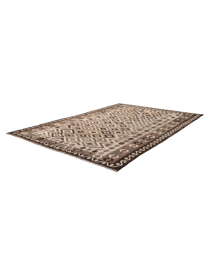 Detail image of  6' 5 x 9' 8  Hand Woven Kilim Maymana Wool Rug